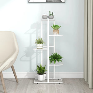 NNEVL 5-Floor Flower Stand 43x22x98 cm White Metal
