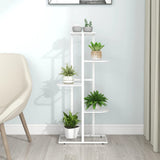 NNEVL 5-Floor Flower Stand 43x22x98 cm White Metal