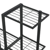 NNEVL Flower Stand 94.5x25x88 cm Black Metal