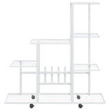 NNEVL Flower Stand with Wheel 94.5x25x92.5 cm White Metal