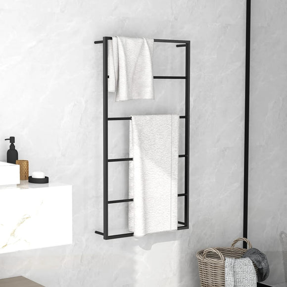 NNEVL Towel Rack Black 60x10x116 cm Steel