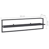 NNEVL Towel Rack Black 95x25x22 cm Iron