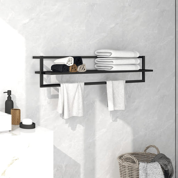 NNEVL Towel Rack Black 95x25x22 cm Iron