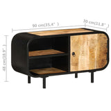 NNEVL TV Cabinet 90x30x48 cm Rough Mango Wood