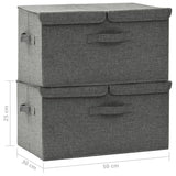 NNEVL Storage Boxes 2 pcs Fabric 50x30x25 cm Anthracite