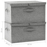 NNEVL Storage Boxes 2 pcs Fabric 50x30x25 cm Grey