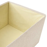 NNEVL Stackable Storage Box Set of 3 Piece Fabric Cream