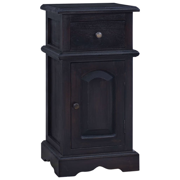 NNEVL Bedside Cabinet Light Black Coffee Solid Wood Mahogany