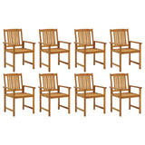 NNEVL Garden Chairs with Cushions 8 pcs Solid Acacia Wood