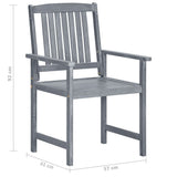 NNEVL Garden Chairs 6 pcs Solid Wood Acacia Grey