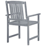 NNEVL Garden Chairs 8 pcs Solid Acacia Wood Grey