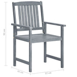 NNEVL Garden Chairs 8 pcs Solid Acacia Wood Grey
