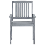 NNEVL Garden Chairs with Cushions 8 pcs Solid Acacia Wood Grey