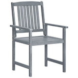 NNEVL Garden Chairs with Cushions 8 pcs Solid Acacia Wood Grey