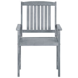 NNEVL Garden Chairs with Cushions 8 pcs Solid Acacia Wood Grey
