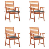 NNEVL Outdoor Dining Chairs 4 pcs with Cushions Solid Acacia Wood