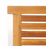 NNEVL Garden Chairs 4 pcs Solid Acacia Wood and Stainless Steel
