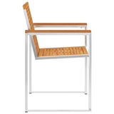NNEVL Garden Chairs 6 pcs Solid Acacia Wood and Stainless Steel
