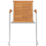 NNEVL Garden Chairs 8 pcs Solid Acacia Wood and Stainless Steel