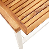 NNEVL Garden Chairs 8 pcs Solid Acacia Wood and Stainless Steel