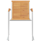 NNEVL Garden Chairs 8 pcs Solid Teak Wood and Stainless Steel