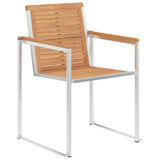 NNEVL Garden Chairs 8 pcs with Cuhsions Solid Teak Wood