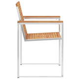 NNEVL Garden Chairs 8 pcs with Cuhsions Solid Teak Wood