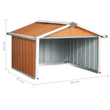 NNEVL Garden Robot Lawnmower Shed 92x97x63 cm Galvanised Steel Brown