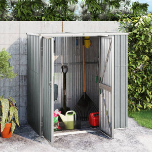NNEVL Garden Tool Shed Grey 161x89x161 cm Galvanised Steel