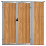 NNEVL Garden Tool Shed Brown 161x89x161 cm Galvanised Steel
