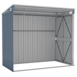 NNEVL Wall-mounted Garden Shed Grey 118x194x178 cm Galvanised Steel