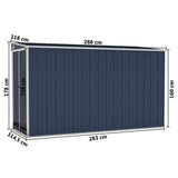 NNEVL Wall-mounted Garden Shed Anthracite 118x288x178 cm Steel