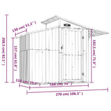 NNEVL Garden Shed Grey 270x130x208.5 cm Galvanised Steel