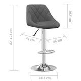 NNEVL Bar Stool 2 Pcs Dark Grey Velvet