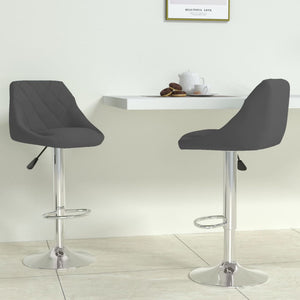 NNEVL Bar Stool 2 Pcs Dark Grey Velvet
