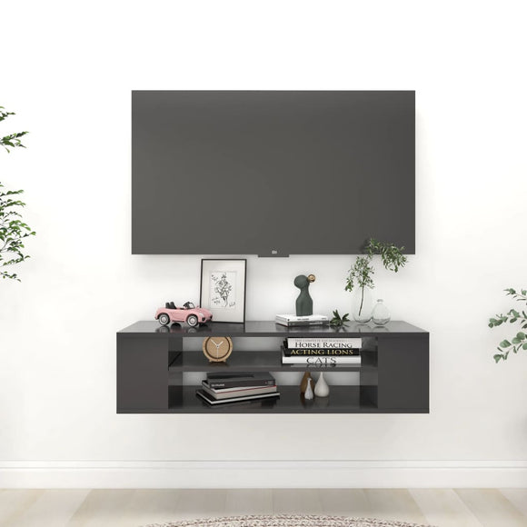 NNEVL Hanging TV Cabinet Grey 100x30x26.5 cm Chipboard