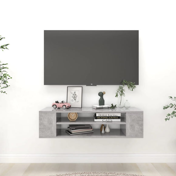 NNEVL Hanging TV Cabinet Concrete Grey 100x30x26.5 cm Chipboard