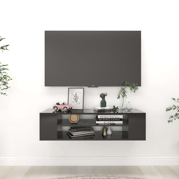 NNEVL Hanging TV Cabinet High Gloss Black 100x30x26.5 cm Chipboard