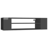 NNEVL Hanging TV Cabinet High Gloss Grey 100x30x26.5 cm Chipboard