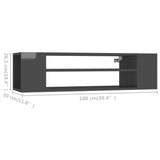 NNEVL Hanging TV Cabinet High Gloss Grey 100x30x26.5 cm Chipboard