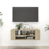NNEVL Wall-Mounted TV Cabinet Sonoma Oak 102x35x35 cm Chipboard