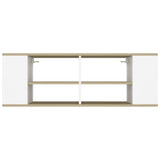 NNEVL Wall-Mounted TV Cabinet White&Sonoma Oak 102x35x35cm Chipboard