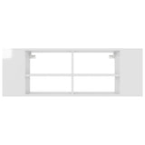 NNEVL Wall-Mounted TV Cabinet High Gloss White 102x35x35 cm Chipboard
