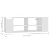 NNEVL Wall-Mounted TV Cabinet High Gloss White 102x35x35 cm Chipboard
