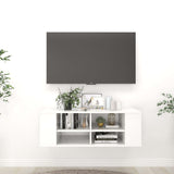 NNEVL Wall-Mounted TV Cabinet High Gloss White 102x35x35 cm Chipboard