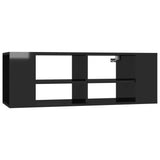 NNEVL Wall-Mounted TV Cabinet High Gloss Black 102x35x35 cm Chipboard