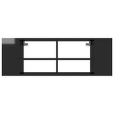 NNEVL Wall-Mounted TV Cabinet High Gloss Black 102x35x35 cm Chipboard