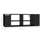 NNEVL Wall-Mounted TV Cabinet High Gloss Black 102x35x35 cm Chipboard