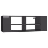 NNEVL Wall-Mounted TV Cabinet High Gloss Grey 102x35x35 cm Chipboard