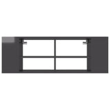 NNEVL Wall-Mounted TV Cabinet High Gloss Grey 102x35x35 cm Chipboard